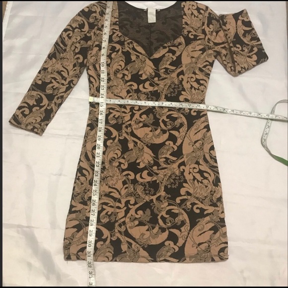 EUC Agacy  Cocktail long sleeves  Black/Tan mini Dress - Picture 4 of 6